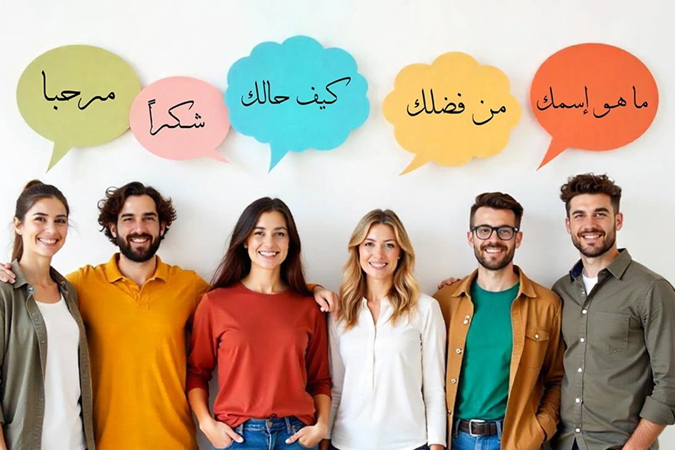 People greeting each other in Arabic