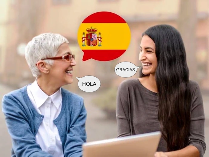 Two people in conversation in Spanish